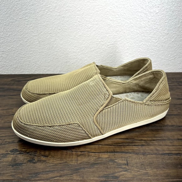 OluKai Shoes - Olukai Womens Shoes Size 9.5 Wailua Mesh Tan Comfort Flats Slip On